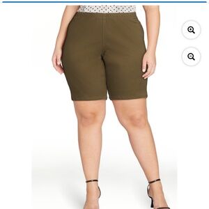 Realsize Women’s Olive 11” Pull-on Shorts Size XXL (20-22) NEW
